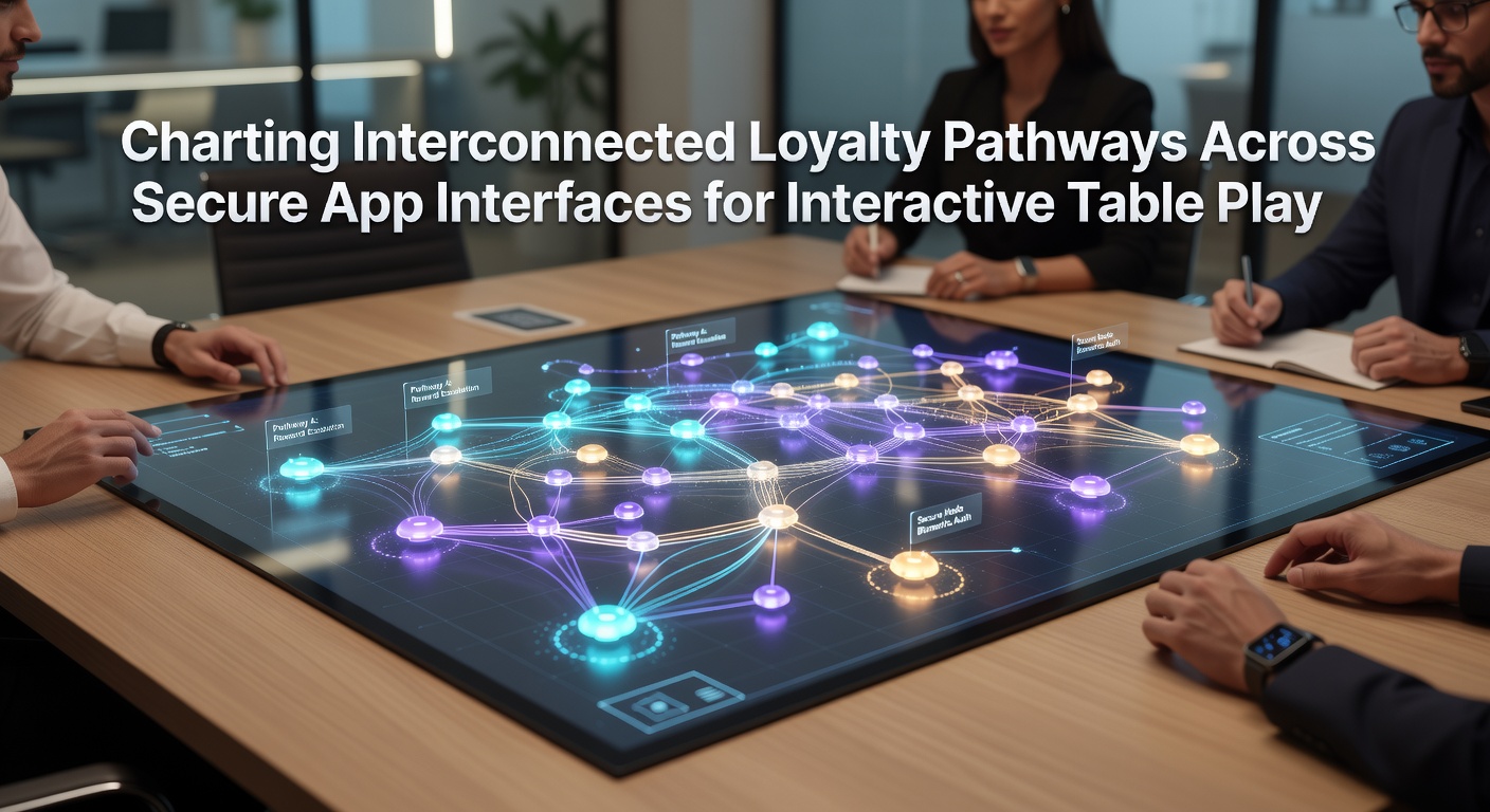 Secure mobile app interface displaying interconnected loyalty pathways for interactive table games