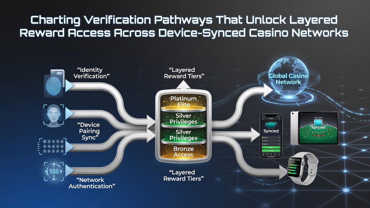 Illustration of verification pathways connecting multiple devices in casino networks