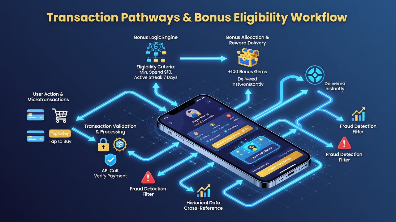 Diagram of layered transaction verification in mobile casino applications
