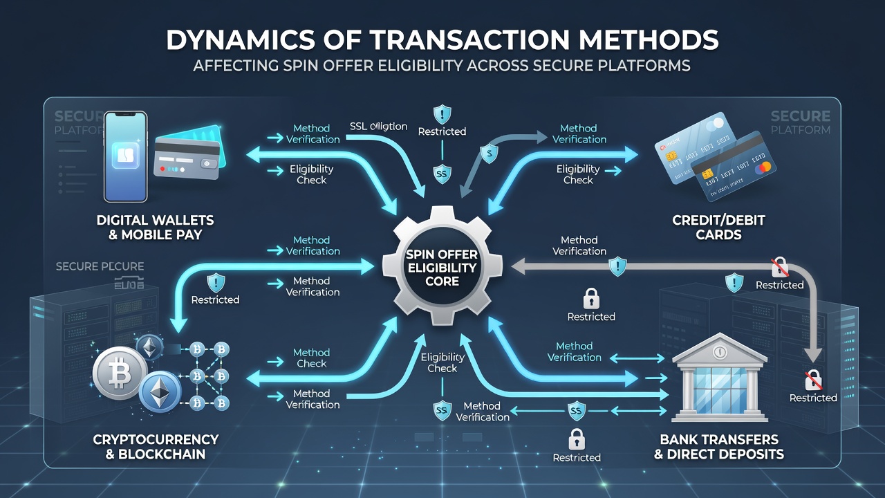 Flow diagram illustrating how different payment methods pass through security layers before unlocking spin offers on secure platforms