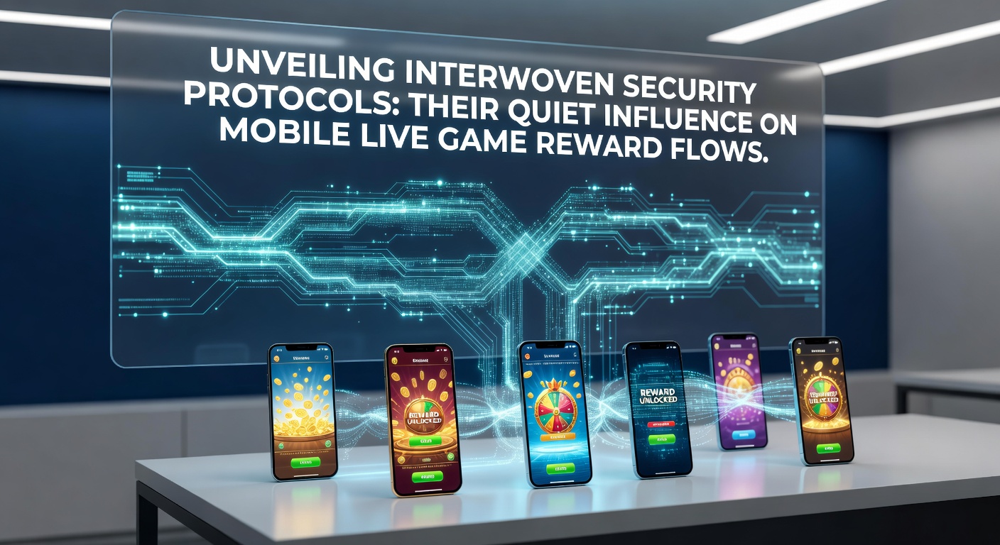 Illustration of intertwined security protocols protecting mobile live game reward systems